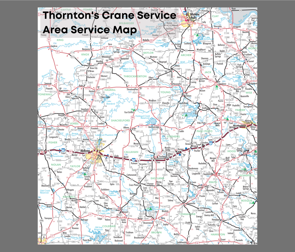 Texas Crane Service - Service Area Map